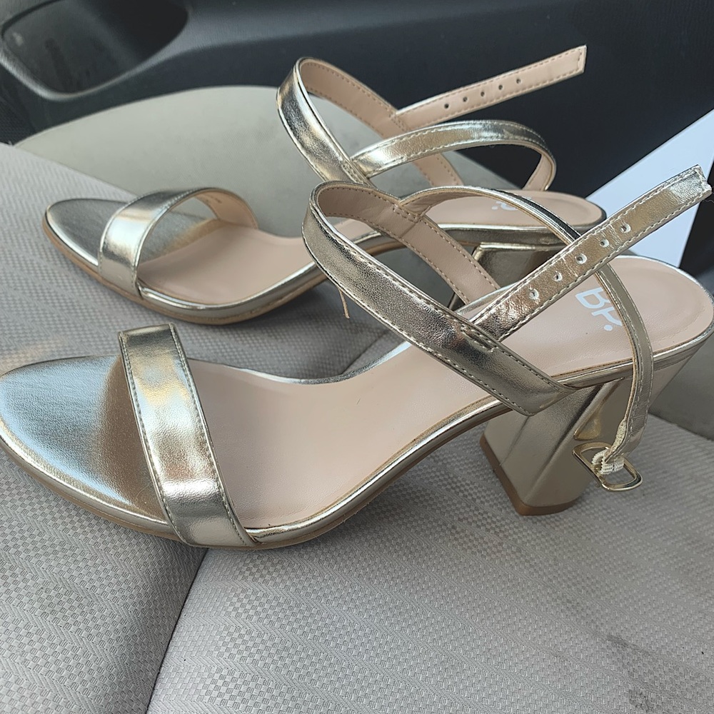 Gold  block heels - brass plum style